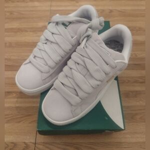Men's Size 7 Puma Suede XL Silver Mist / White Sneakers